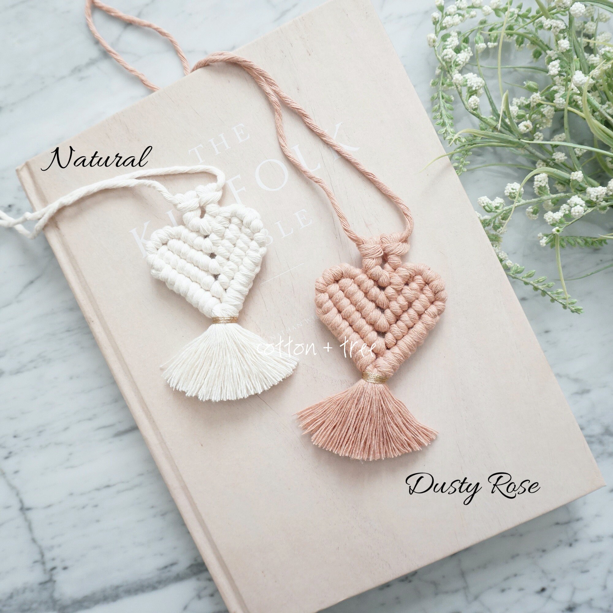Macrame Heart Rearview Mirror Charm | Mini Heart Macrame Hanging | Mini ...