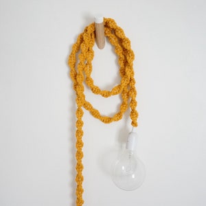 Macrame Pendant Light | Macrame Hanging Light | Hanging Lamp | Macrame Rope Light  with Plug In | Boho Home Decor | Hanging Cord Light