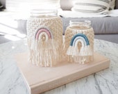 Macrame Mason Jar Cover Macrame Vase Wrap Macrame Nursery Decor Candle Holder Cover Boho Baby Shower Decor Rustic Home Decor