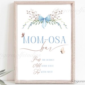 Mom-osa Bar Drink Sign- cyfrowe pobieranie-mimosa bar-do druku baby shower-drukuj z domu