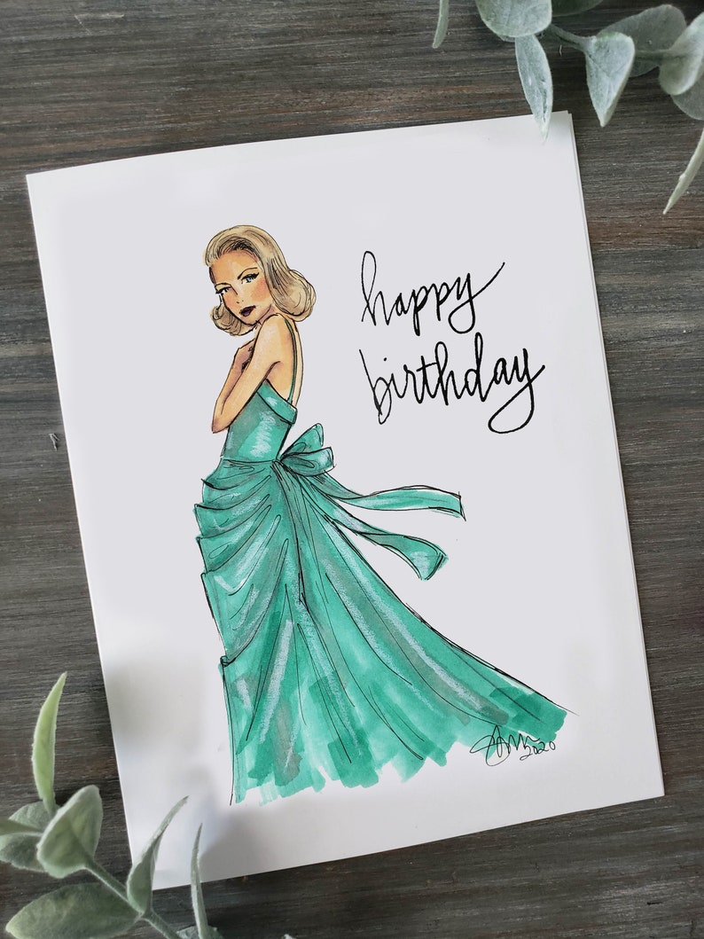 Fashion Birthday Cards Direct to Recipient Etsy