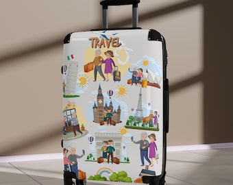 Suitcase, suitcase For Beloved Parents, suitcase for an elderly couple,  Cabin Suitcase, Custom Luggage