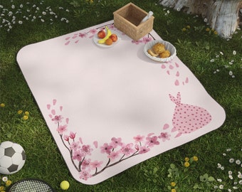 Picnic Blanket, pink Picnic Blanket, sakura blossoms Picnic Blanket