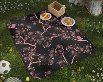 Picnic Blanket, Picnic Blanket with sakura blossoms, Picnic Blanket with sakura flowers, sakura blossoms Picnic Blanket