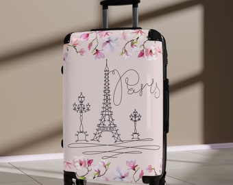 Suitcase, stylish French Suitcase, Eiffel Tower Suitcase, Designer Suitcase, glamorous suitcase, Cabin Suitcase, Custom Luggage