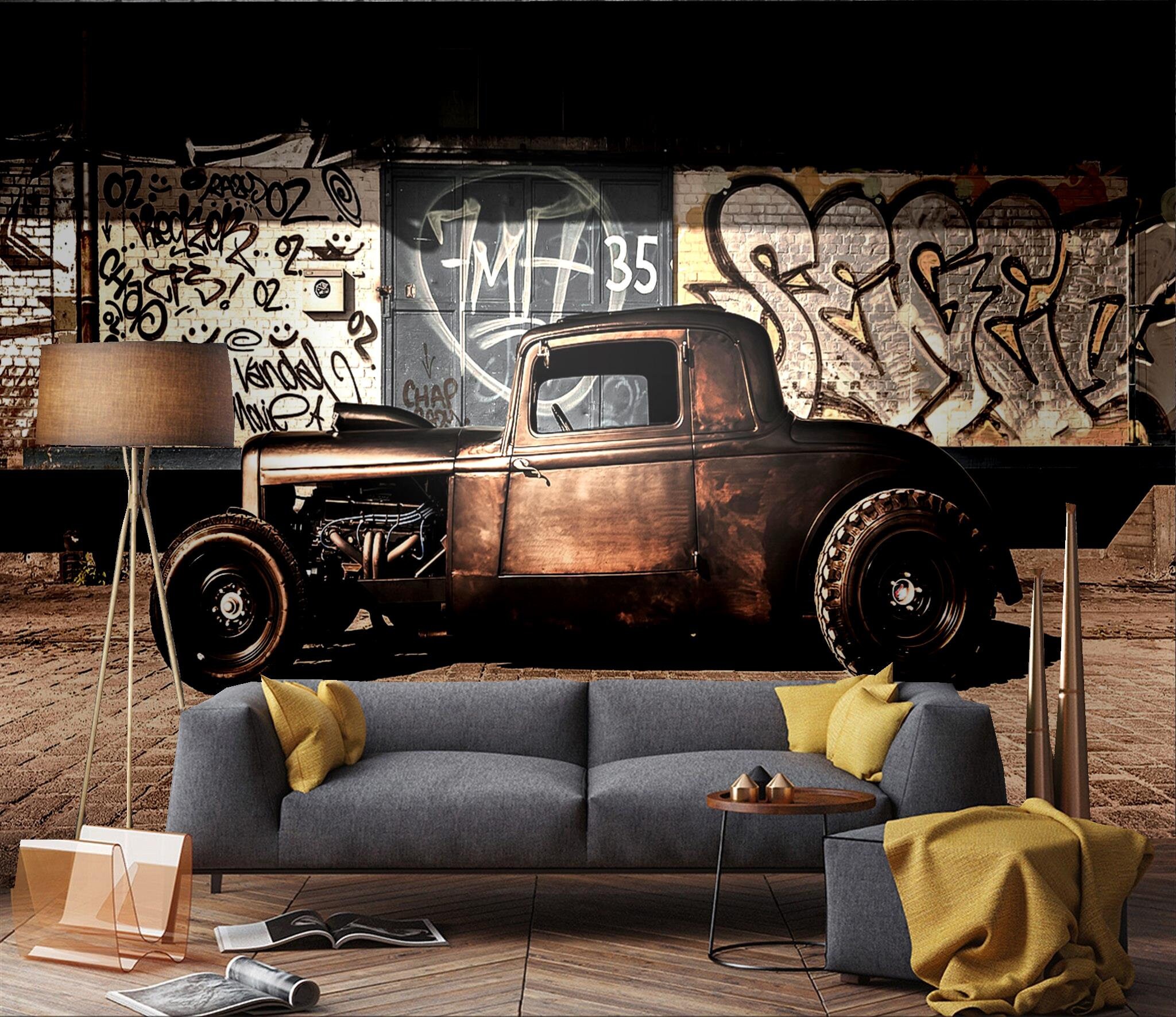 Peel and Stick Self Adhesive Wallpaper Removevintage Car - Etsy