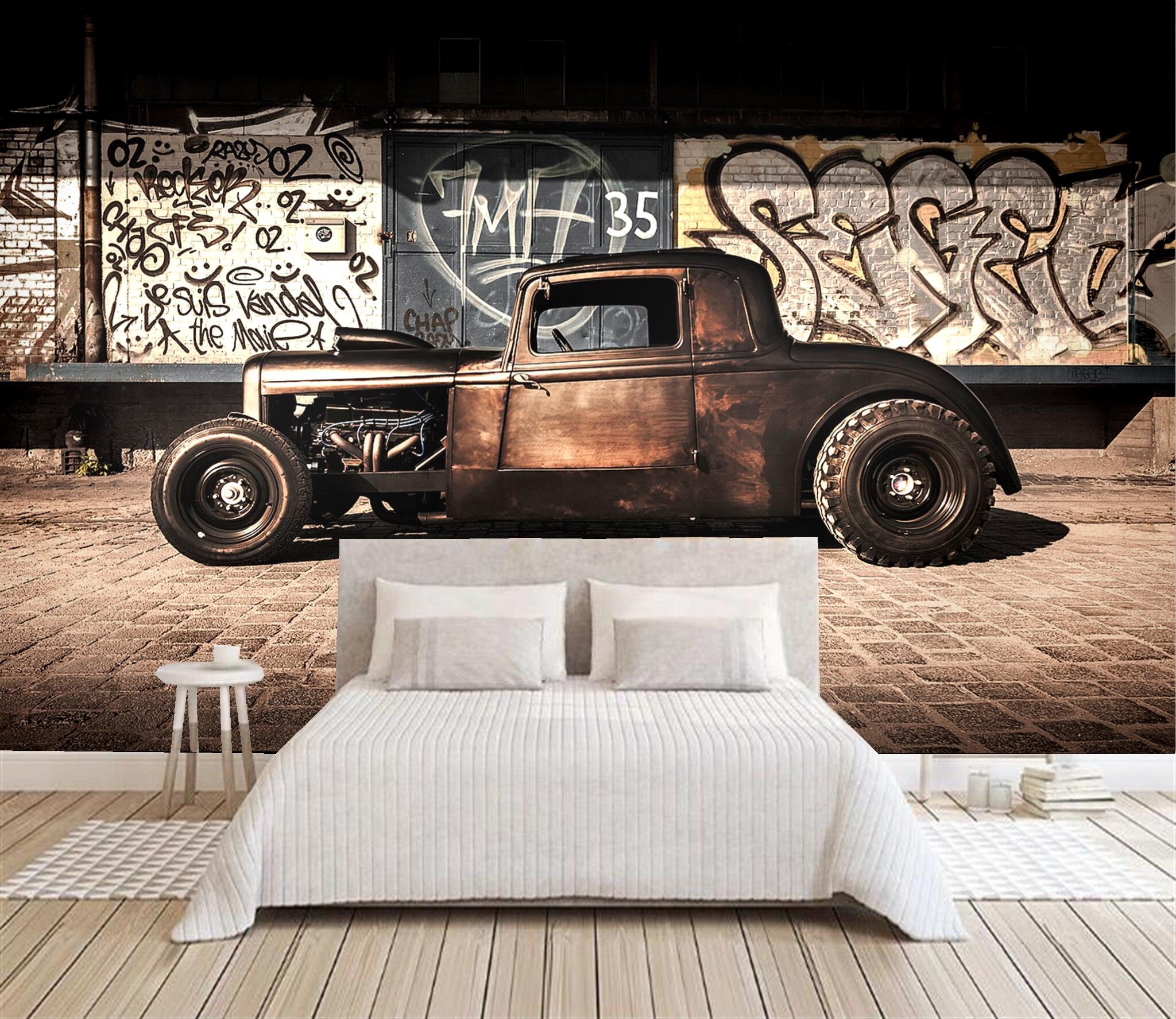 Peel and Stick Self Adhesive Wallpaper Removevintage Car - Etsy