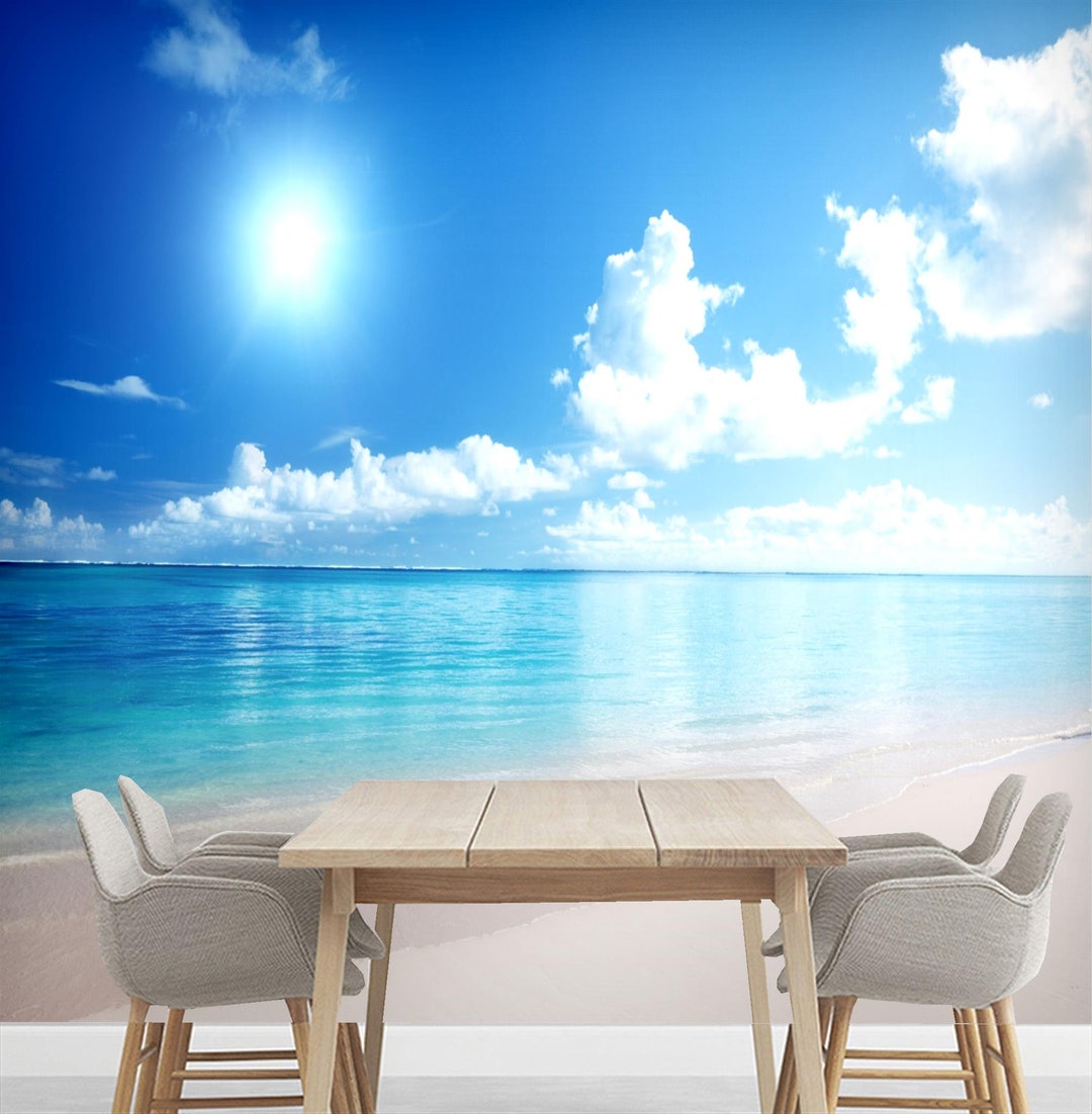 Wall Mural Peel and Stick Wallpaper Self Adhesiveocean Beach - Etsy