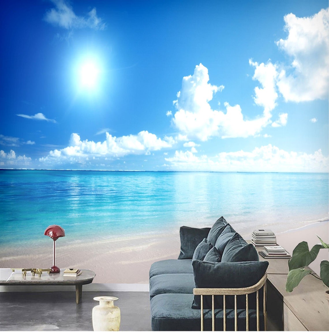 Wall Mural Peel and Stick Wallpaper Self Adhesiveocean Beach - Etsy