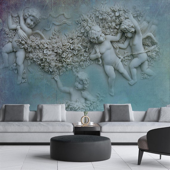 Angel Wings Memorial Wall 3d Peel and Stick, European Wall Paper