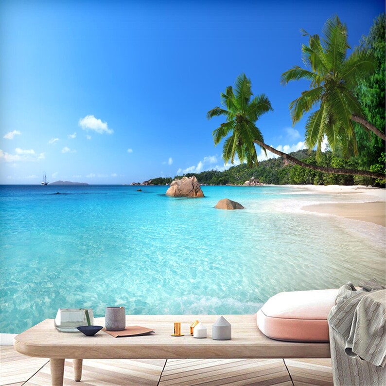 Beach Wall Paper Peel and Stick Wall/self Adhesive Mural Ocean Etsy