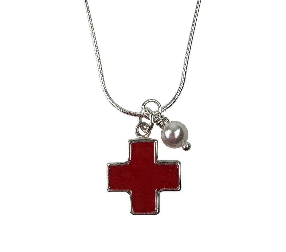 Nurse Necklace Red Cross Nurse Pendant Doctor Necklace Medical | Etsy