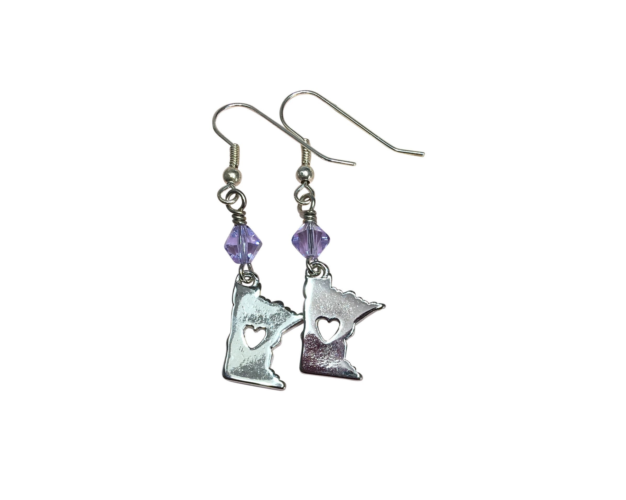 Minnesota Earrings Minnesota State Earrings Moving Gift Etsy