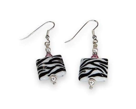 zebra print earrings