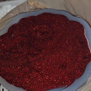 Holographic extra fine red glitter 0.2mm - Ruby