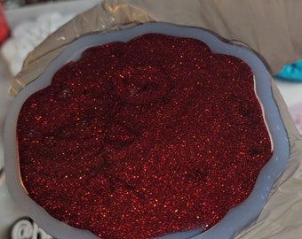 Holographic extra fine red glitter 0.2mm - Ruby