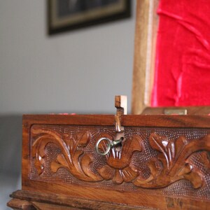 Hand Carved Walnut Mystery Box Large image 3