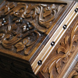 Hand Carved Walnut Mystery Box Large image 6