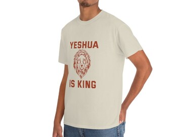 Heavy Cotton "Yeshua is King" Lion T-Shirt