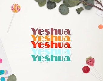 Bubble-Free "Yeshua" Colorful Retro Sticker, Messianic, Whole Bible Believer Sticker