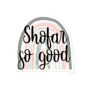 Bubble-Free "Shofar So Good" Boho Regenboog Sticker
