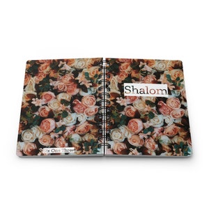 Spiral Bound Rose Shalom Bible Journal with Torah Portion Schedul, 5x7 75 Page Bible Notebook