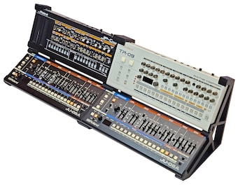 The Analog Source 2 Tier Quad Synth Stand Desktop Mounting Stand For Roland Boutique JP-08 Ju-06 JU-06A Jx-03 JX-08 Sh-01a Synthesizer