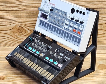 2 Tier Black Desktop Stand for Korg Volca Beats Bass FM Keys Nubass Loop Sample Synthesizer Mixer Drum Rhythm Machine Sampler