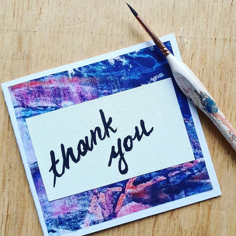 Artist Thank You Cards Printable, Prints 6 Postcards per Page to Insert