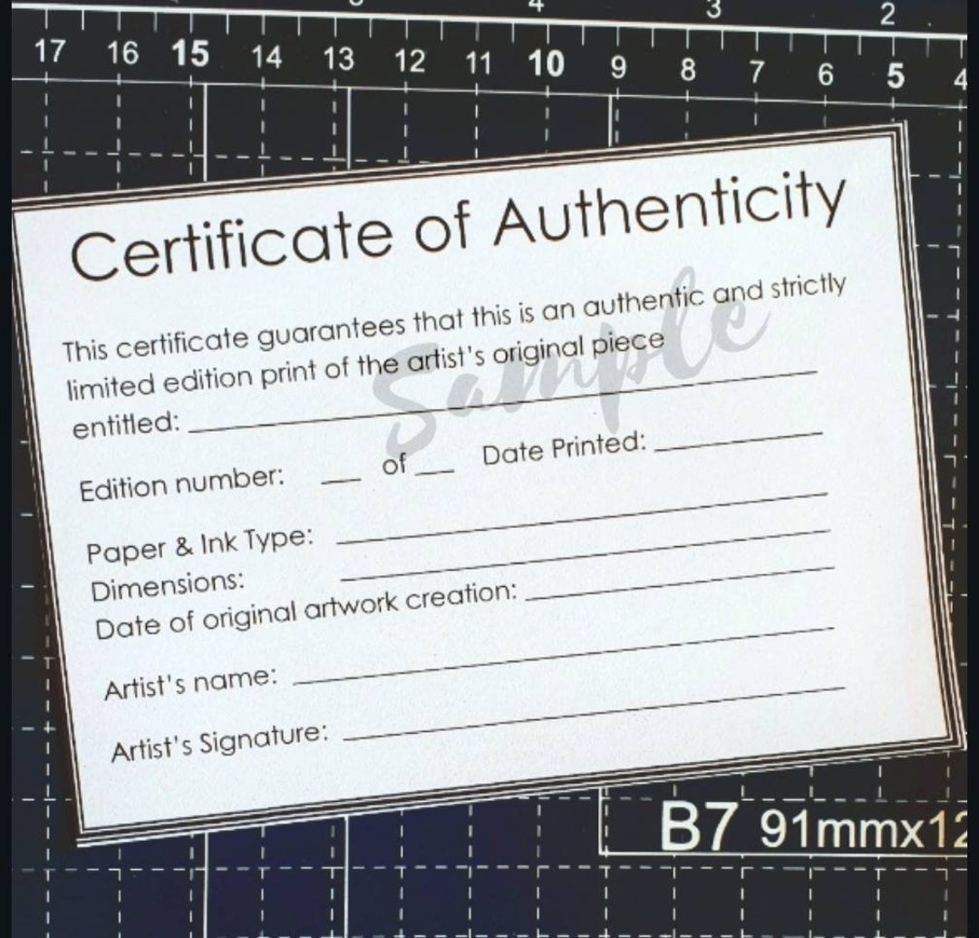 A Certificate of Authenticity: What is it and are they important? – Tones  Gallery