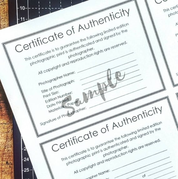 A Certificate of Authenticity: What is it and are they important? – Tones  Gallery