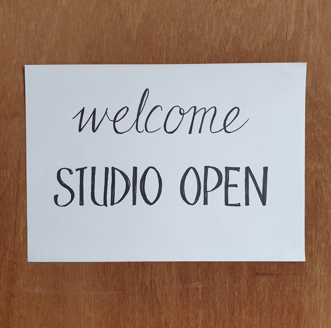 Art Studio Sign Hand Lettered Artists Studio Open Etsy