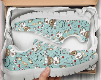 floral nursing clogs