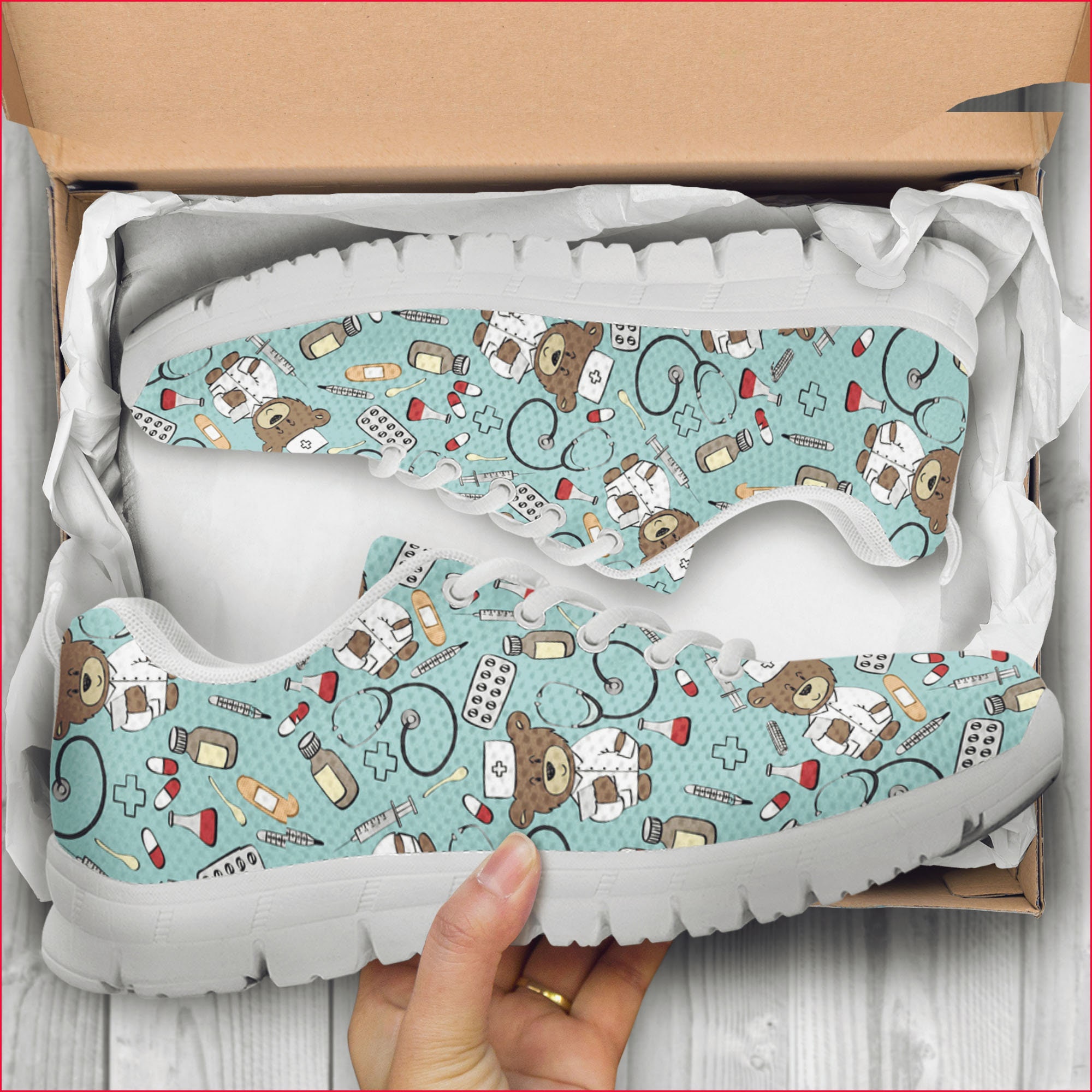 Doodle Love Nurse Women Sneakers Nurse birthday gift Nurse Etsy