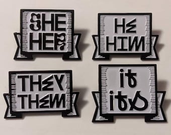 Pronoun Enamel Pins