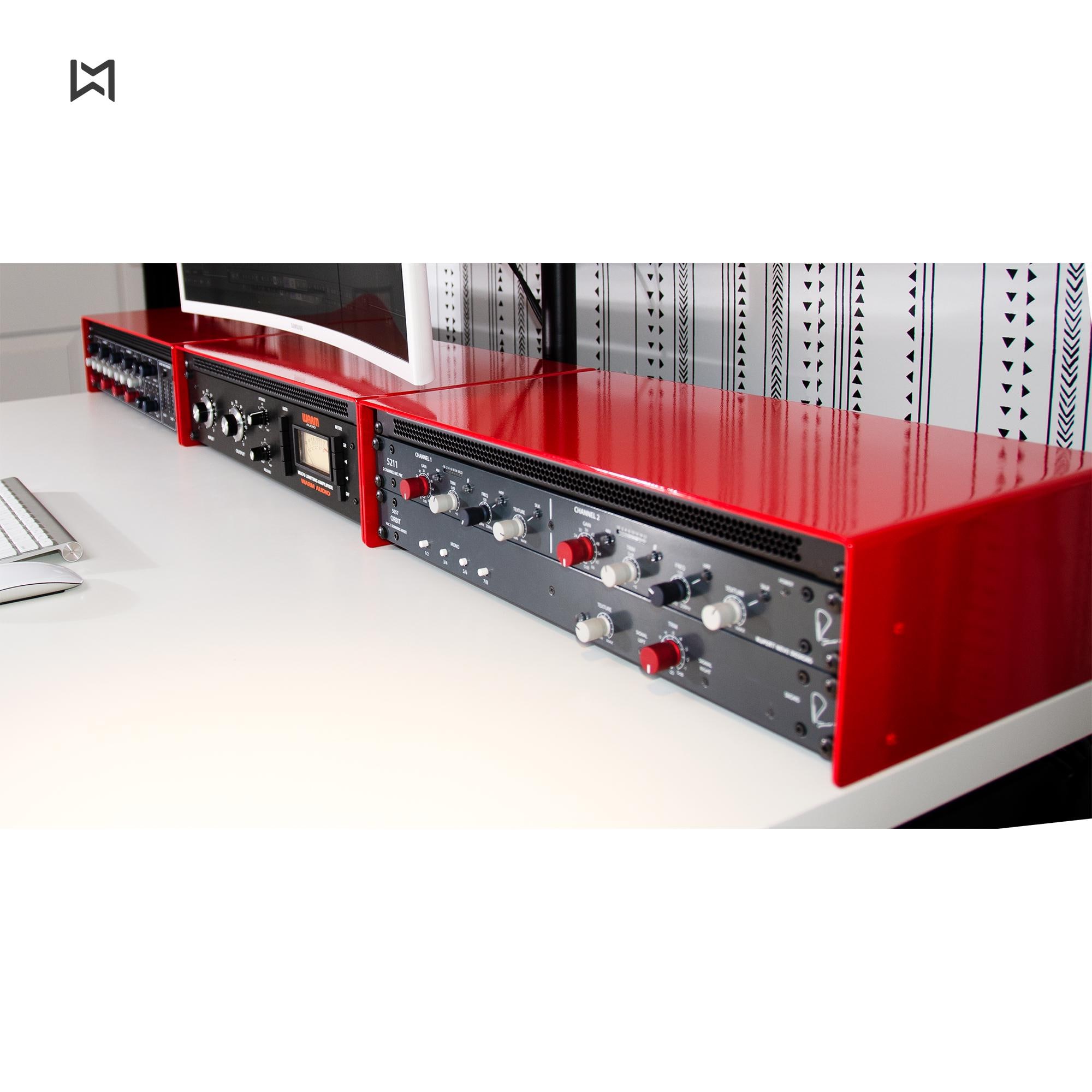 Redish Study Unit Rack Red Metal 2U/4U Studio Rack: Handmade Desktop Recording Rack - Etsy