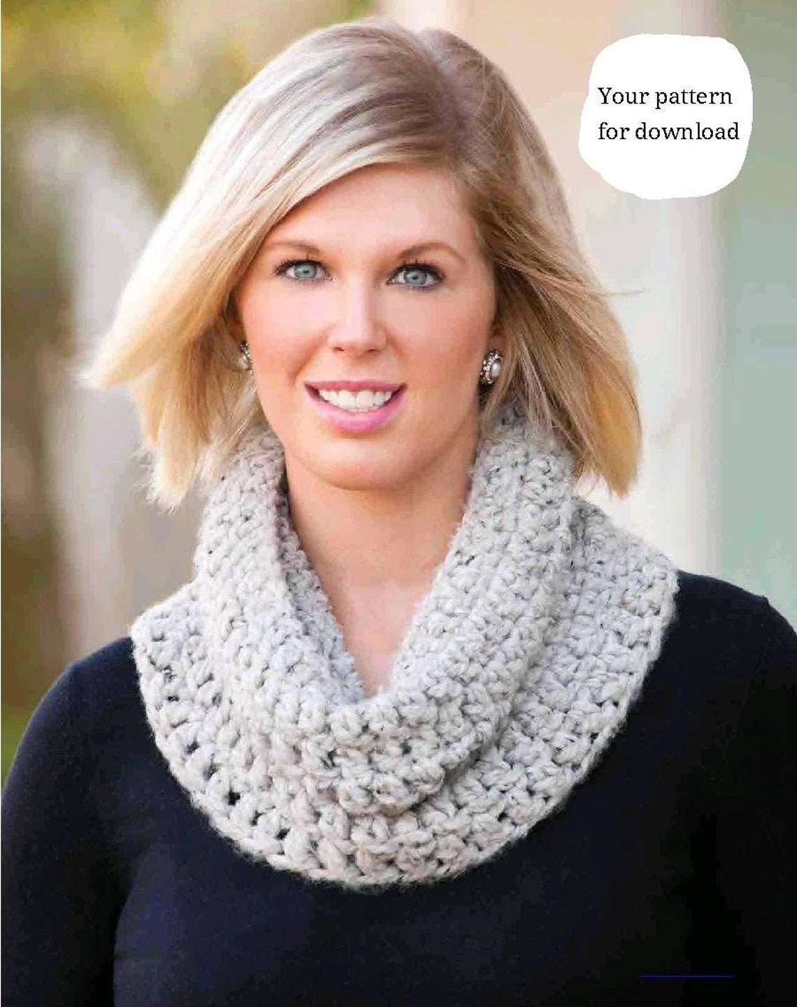 Crochet snood pdf Loop scarf pattern Easy crochet snood Snood Etsy