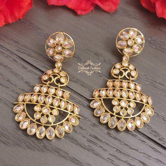 Jadau Earrings Punjabi Morni Bali Imitation Jewellery J0503 - muteyaar.com