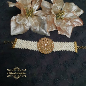 Pakistani Indian Punjabi Polki Pearl Bracelet Dilkash Fashion Jewelry Bollywood