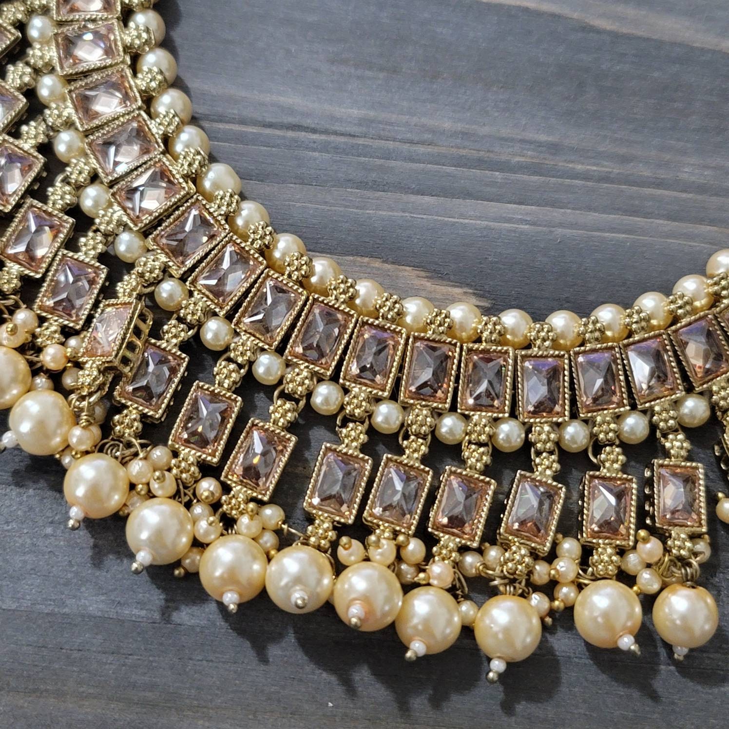 Lot De Bijoux Traditionnels Pakistanais/indien - Boucles D'oreilles Et Collier - Style Desi Punjabi - Neuf