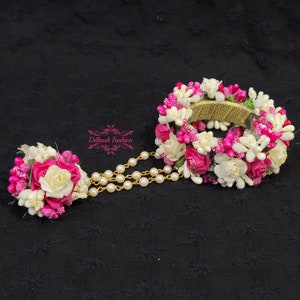 Pakistani Indian Punjabi Faux Floral Bracelet Ring Dilkash Fashion Jewelry Bollywood