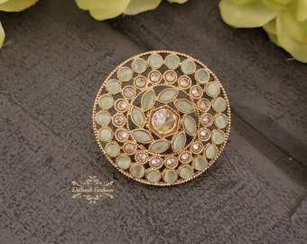 Pakistani Indian Punjabi Beautiful Gold Light Green Polki