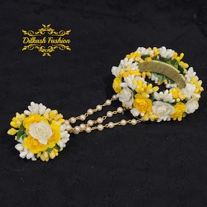Pakistani Indian Punjabi Faux Floral Bracelet Ring Dilkash Fashion Jewelry Bollywood