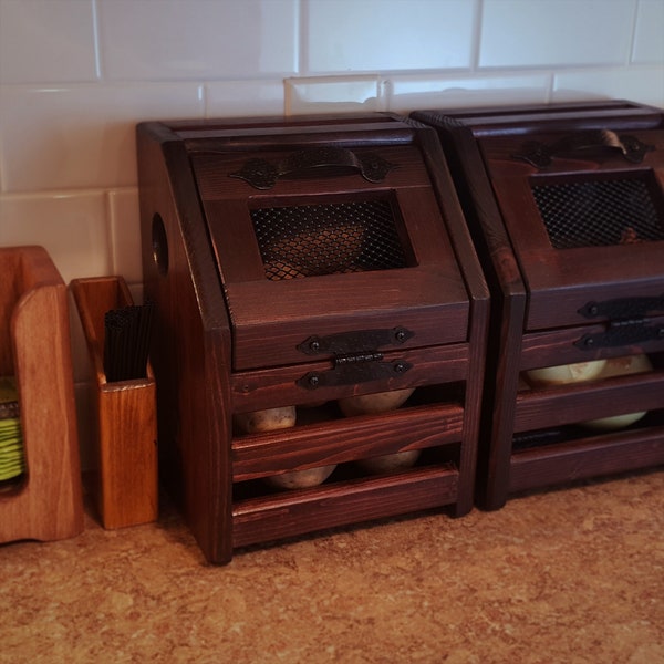 Rustic Countertop Potato Bin, Onion Bin, Vegetable Bin, or Fruit Storage