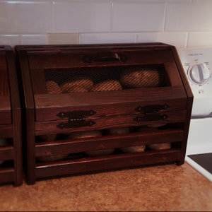 Large Rustic Countertop Potato Bin, Onion Bin, Vegetable Bin, or Fruit Storage