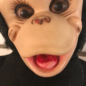 Vintage 50s Rushton Star Creation Military Soldier Monkey Mr Bim Zippy Monkey Chimpanzee Rubber Face and Hands Plush Animal 16" VERY RARE! image 9