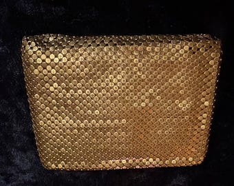 Vintage 50s Gold  Metal Mesh Wallet Women's Wallet with Coin Pouch Purse MCM EXCELLENT