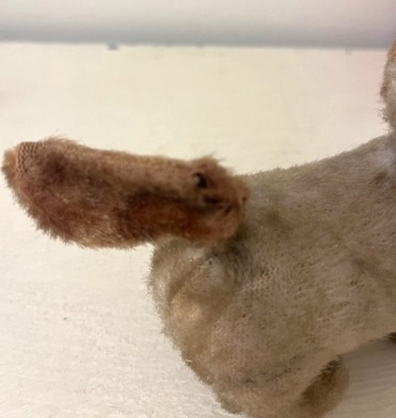 Vintage 50s Wind up Little Puppy Dog With Wagging Tail. Fuzzy Fur