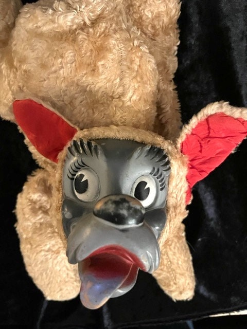 Vintage 50s Plush Tramp Dog Rubber Face Stuffed Animal Gund