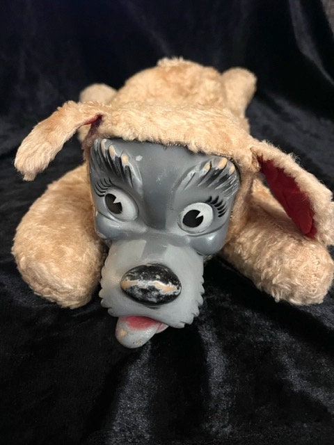Vintage 50s Plush Tramp Dog Rubber Face Stuffed Animal Gund? Walt